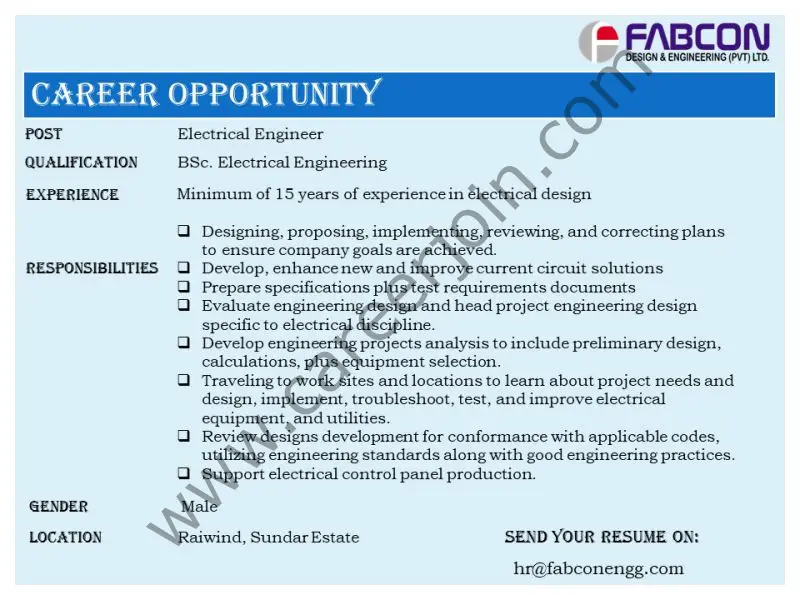 FABCON Design & Engineering Pvt Ltd Jobs June 2022 01