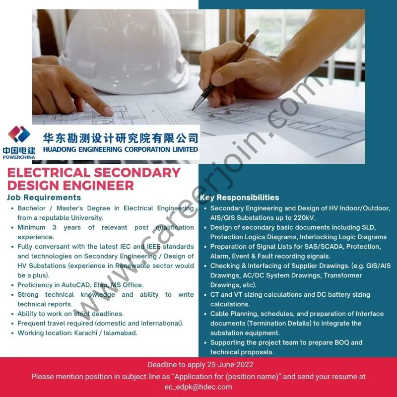 Huadong Engineering Corporation Pvt Ltd Jobs June 2022 04