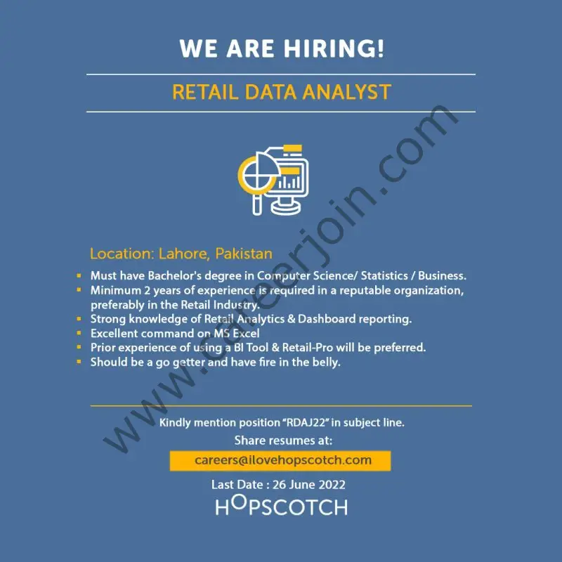 Hopscotch Pakistan Jobs Retail Data Analyst 01