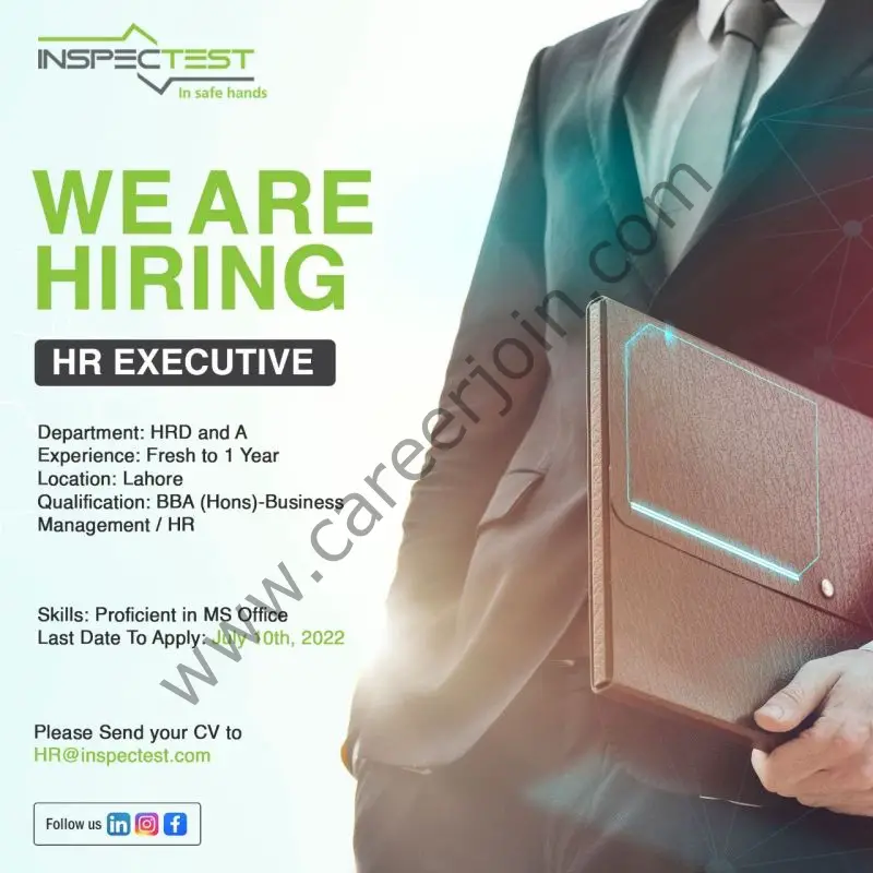 InspecTest Pvt Ltd Jobs HR Executive 01