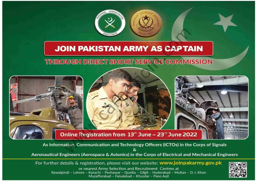 Join Pakistan Army As Captain Through Direct Service Commission Jobs 12 June 2022 Nawaiwaqt 1