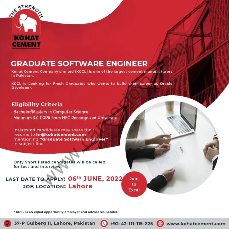Kohat Cement Company Limited Jobs Software Engineer 01