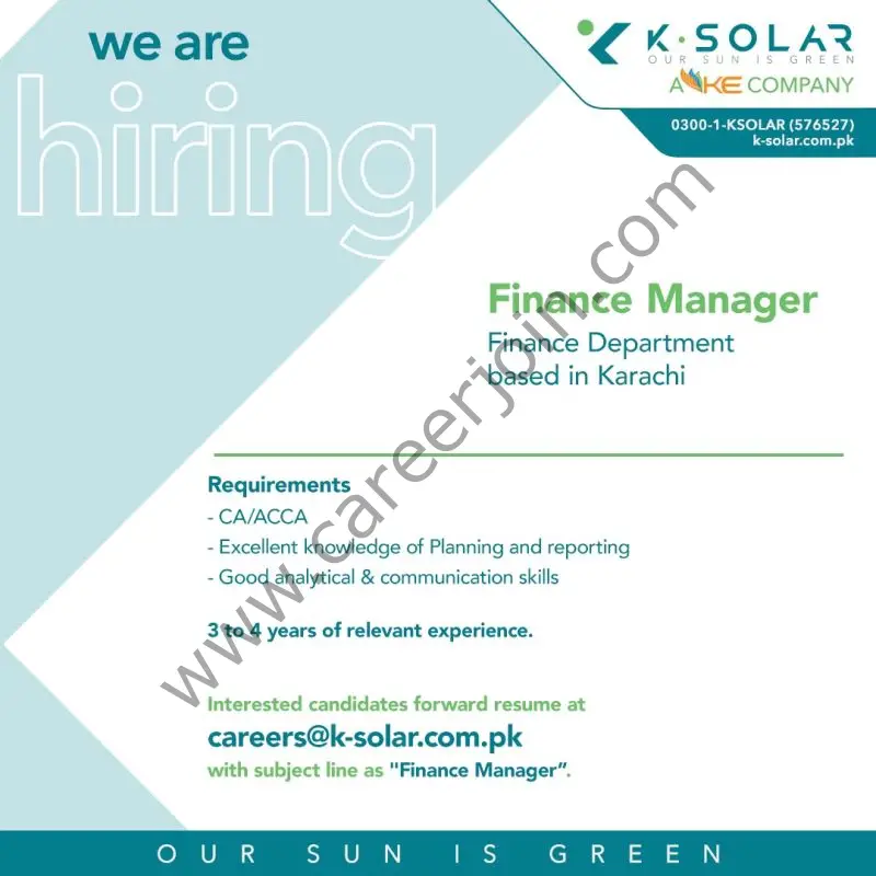 K-Solar Pvt Ltd Jobs June 2022 01
