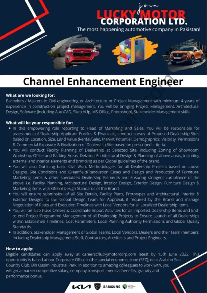 Lucky Motor Corporation Limited Jobs Channel Enhancement Engineer 01