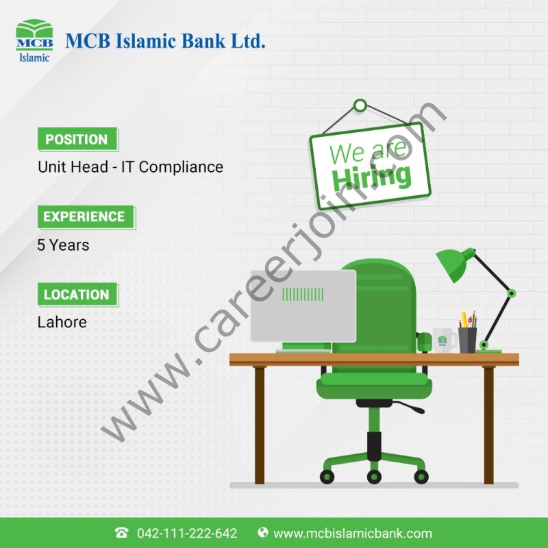 MCB Islamic Bank Limited Jobs Unit Head IT Compliance 01