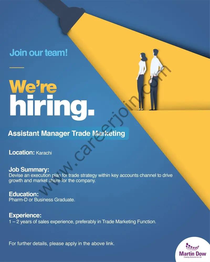 Martin Dow Marker Limited Jobs Assistant Manager Trade Marketing 01
