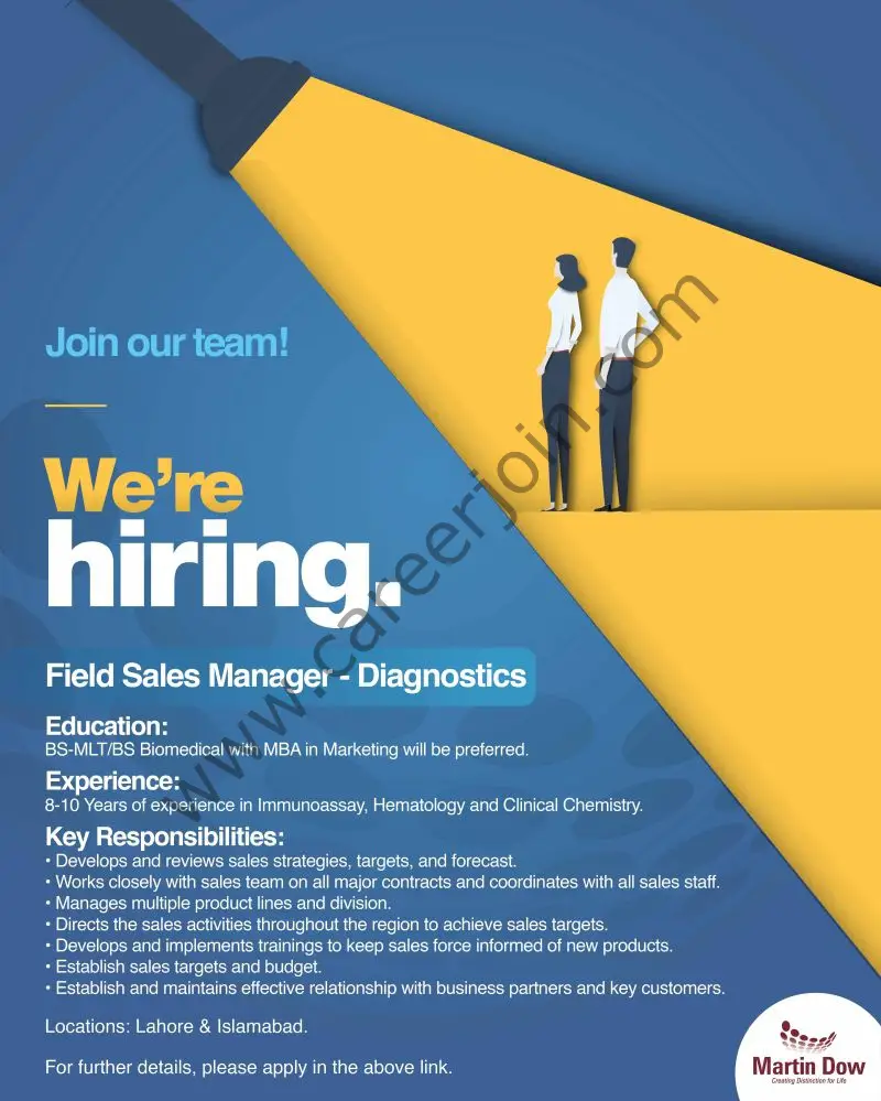 MartinDow Limited Jobs Field Sales Manager Diagnostics 01