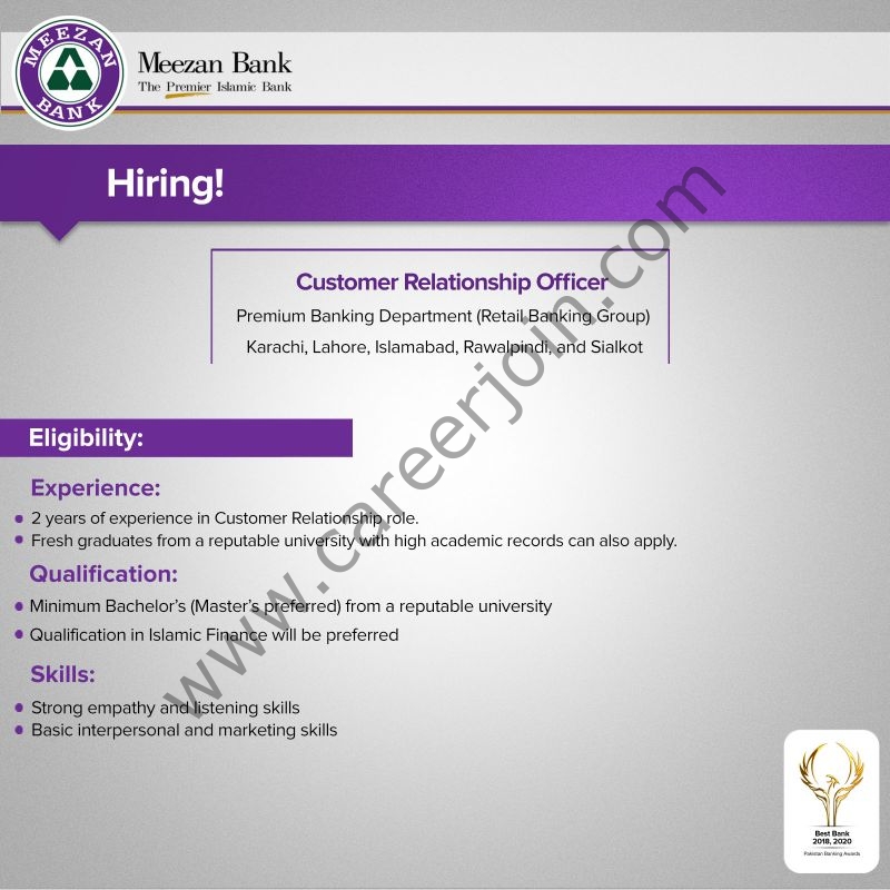 Meezan Bank Limited Jobs Customer Relationship Officers 01
