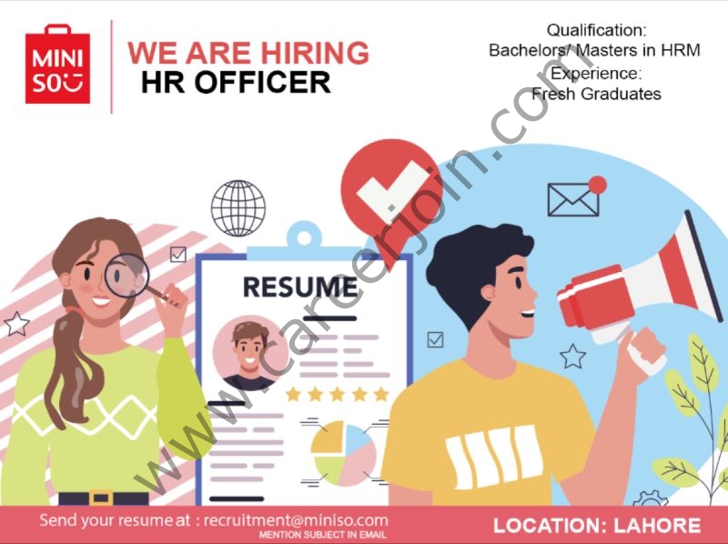 Miniso Pakistan Jobs HR Officer 01