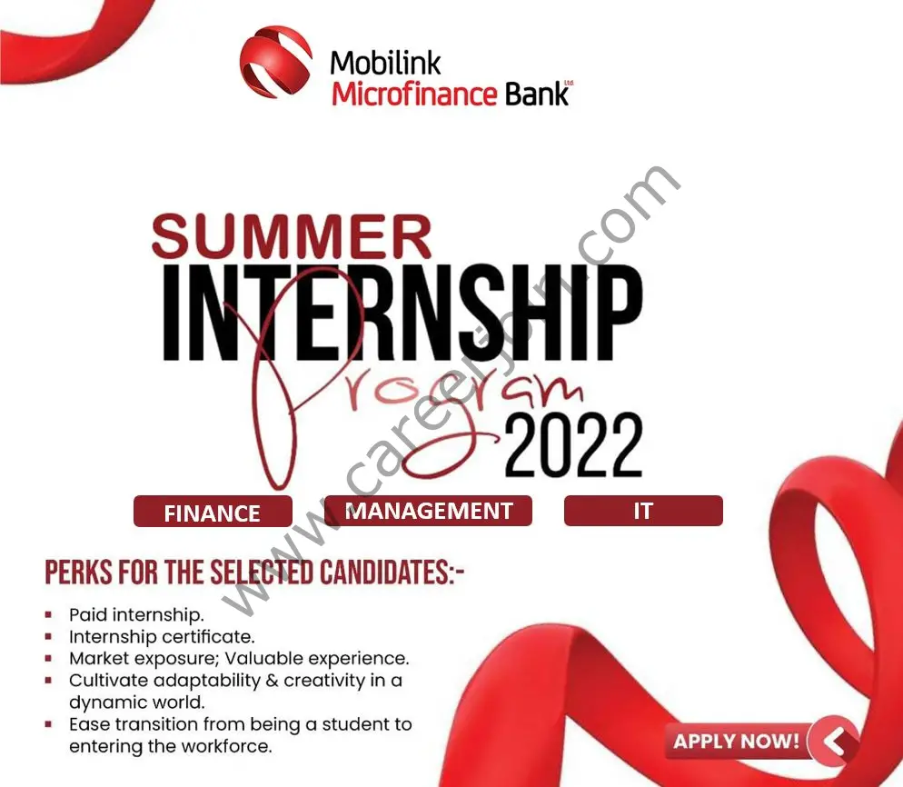 Mobilink Microfinance Ltd  Bank Summer Internship Program 2022 1