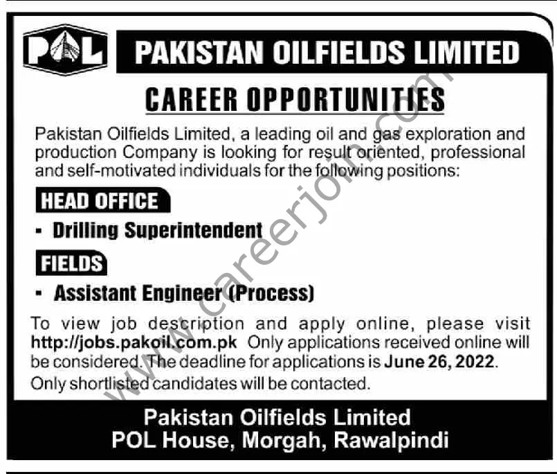 Pakistan Oilfields Ltd POL Jobs 19 June 2022 Dawn 1