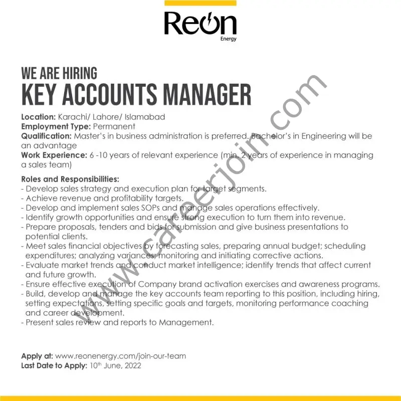 Reon Energy Limited Jobs June 2022 02