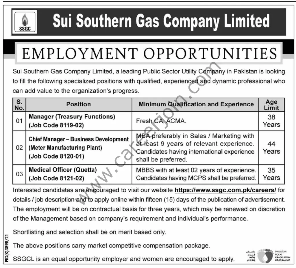 Sui Southern Gas Company Ltd SSGC Jobs 26 June 2022 Dawn 01