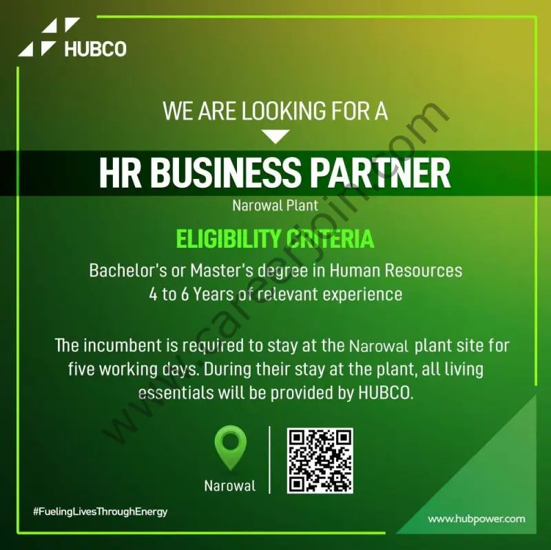 The HUB Power Company Limited HUBCO Jobs HR Business Partner 01