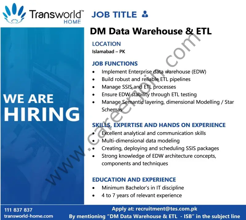 Transworld Home Jobs DM Data Warehouse & ETL 01