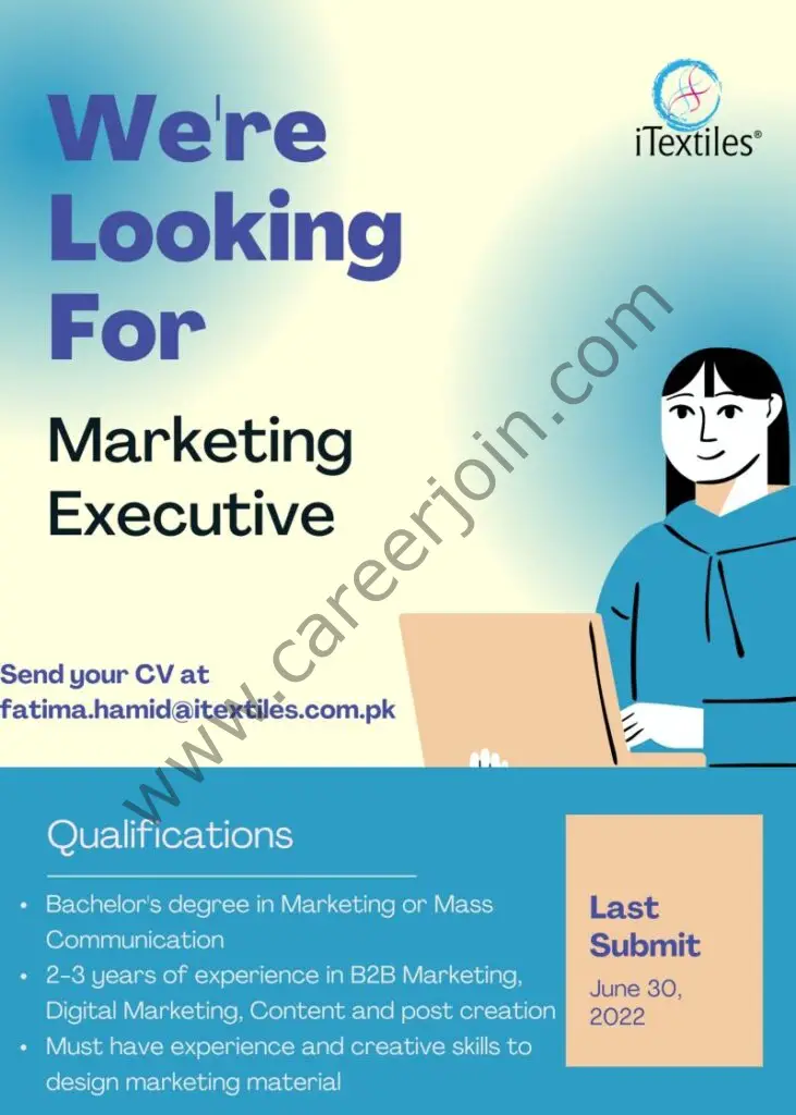 iTextiles Pvt Ltd Jobs Marketing Executive 01