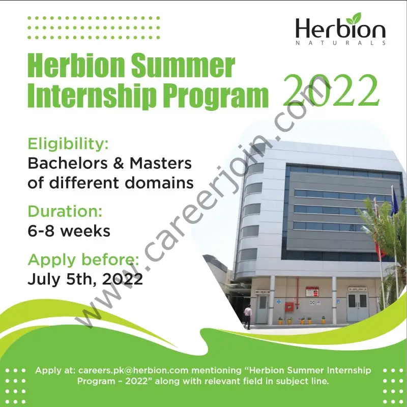 Herbion Summer Internship Program 2022 01
