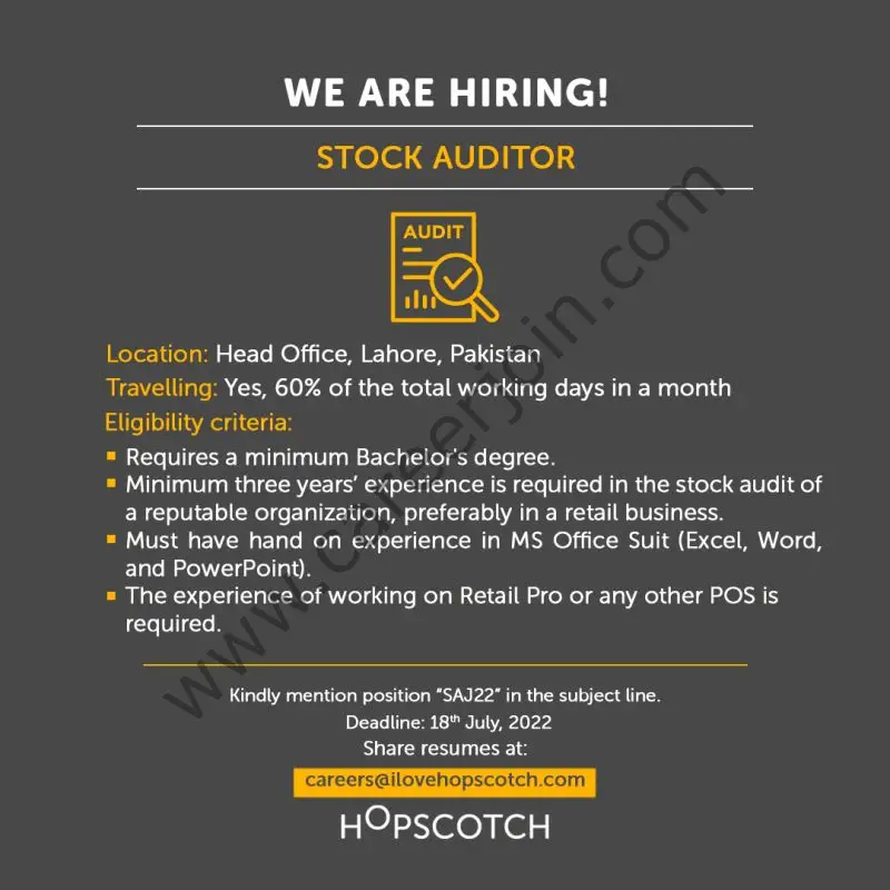 Hopscotch Pakistan Jobs Stock Auditor 01