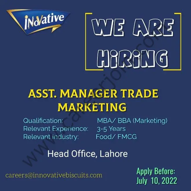 Innovative Biscuits Pvt Ltd Jobs Assistant Manager Trade Marketing 01