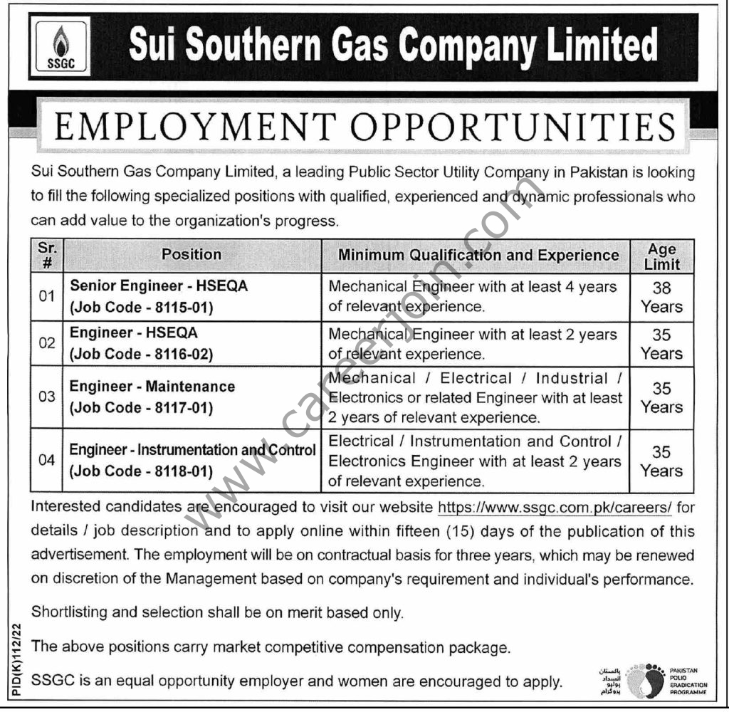 Sui Southern Gas Company Ltd SSGC Jobs 17 July 2022 Dawn1