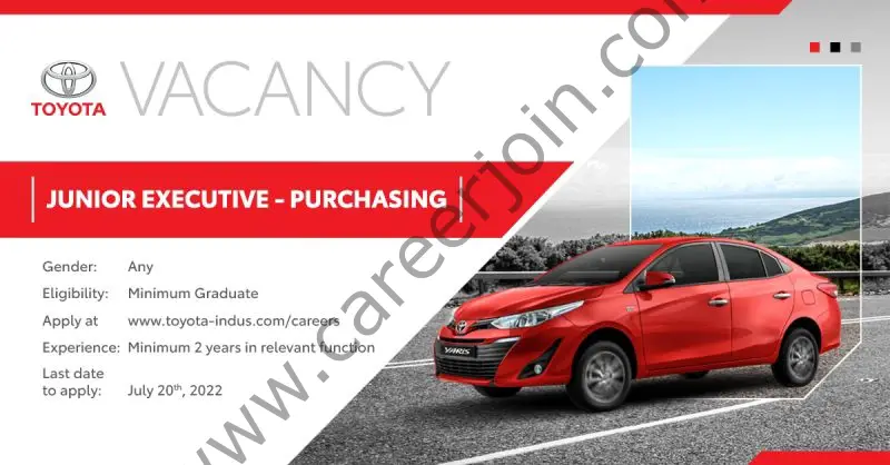 Toyota Indus Motor Company Ltd Jobs Junior Executive Purchasing 01