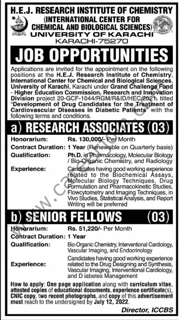 University of Karachi Jobs 03 July 2022 Dawn 1