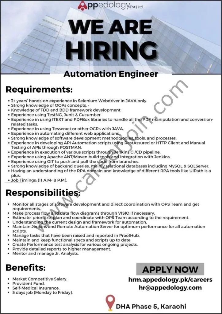 Appedology Pvt Ltd Jobs Automation Engineer 01