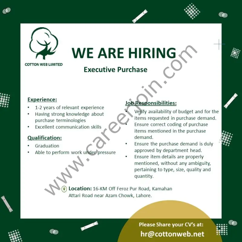 CottonWeb Limited Jobs Executive Purchase 01