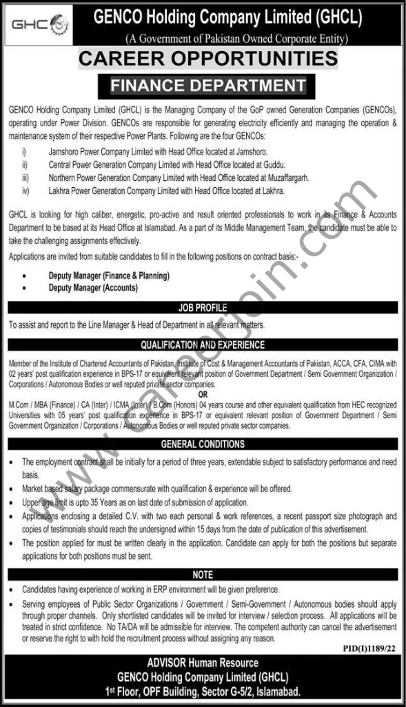 GENCO Holding Company Ltd GHCL Jobs 28 August 2022 Express 01