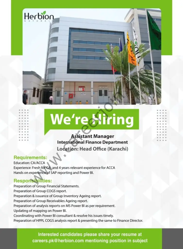 Herbion Pakistan Jobs Assistant Manager 01
