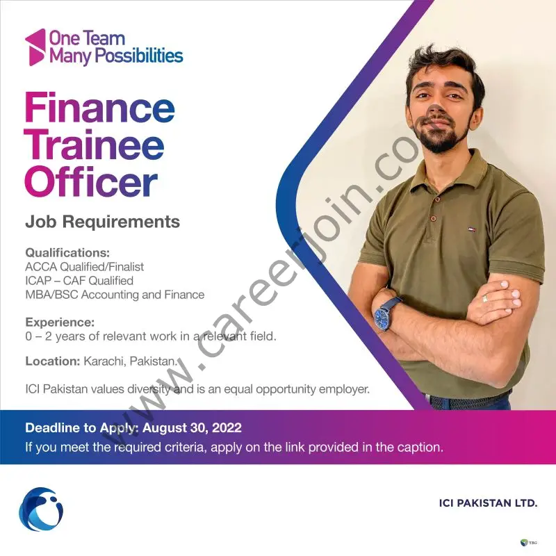 ICI Pakistan Limited Jobs Finance Trainee Officer (FTO) 01