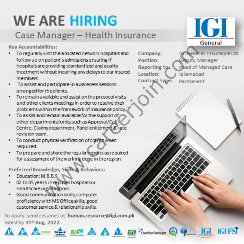 IGI General Insurance Limited Jobs Case Manager 01
