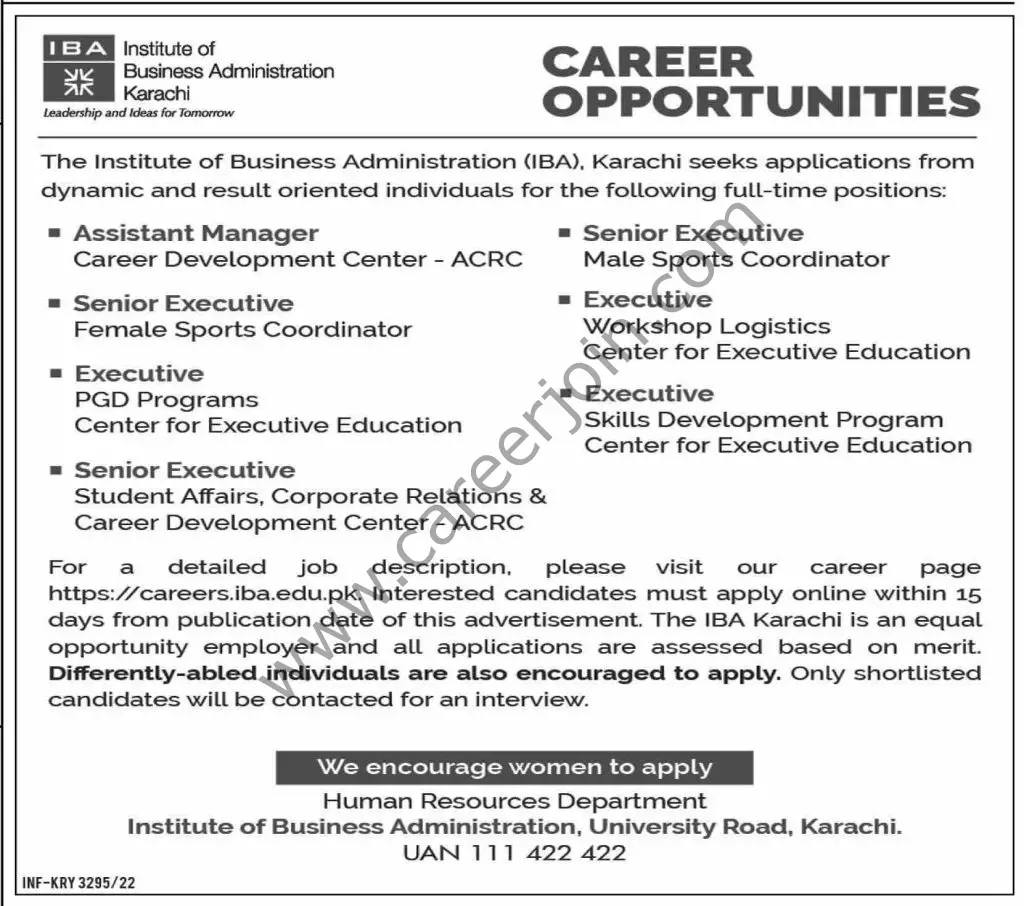 Institute of Business Administration IBA Jobs 07 August 2022 Dawn 1