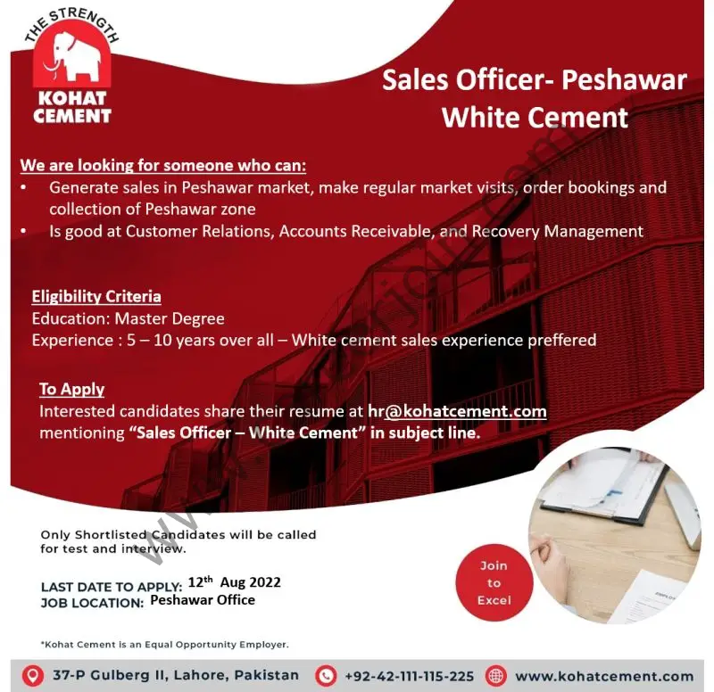 Kohat Cement Company Limited KCCL Jobs August 2022 03