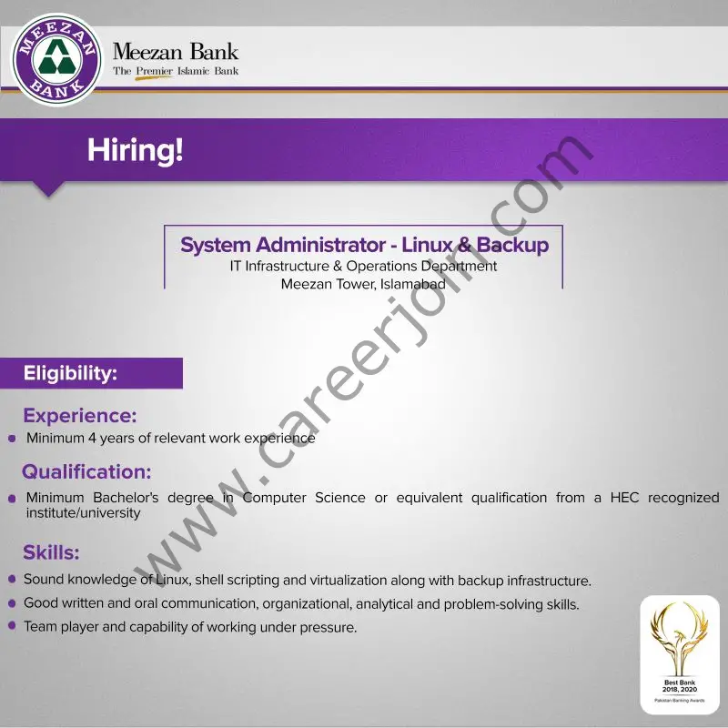 Meezan Bank Limited Jobs August 2022 01