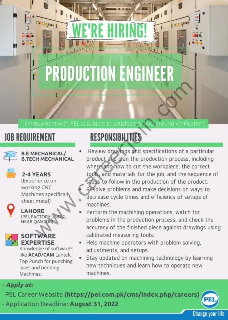 Pak Elektron Limited PEL Jobs Production Engineer 01