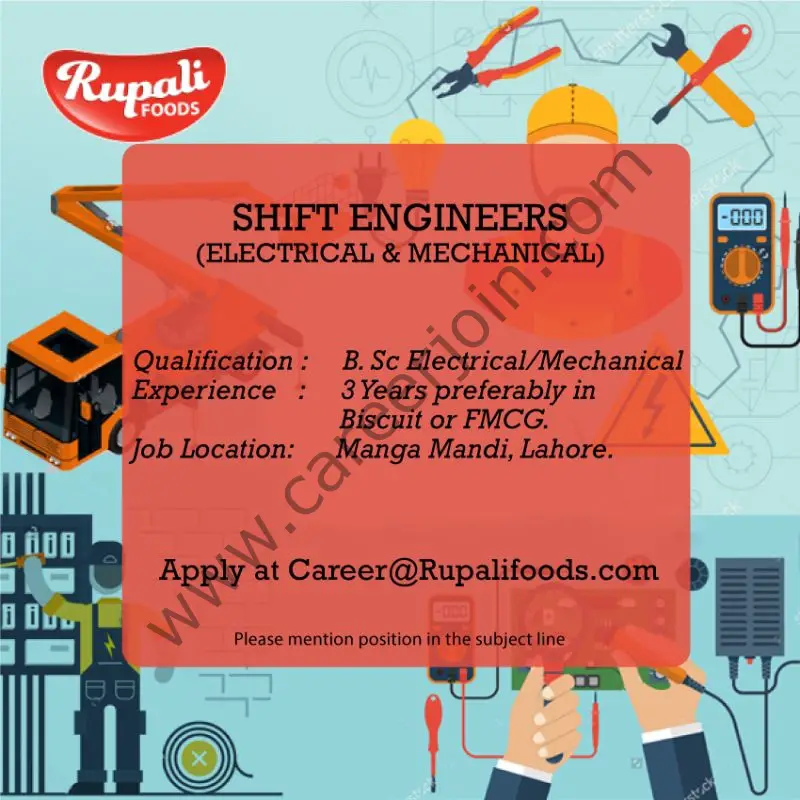 Rupali Foods Pvt Ltd Jobs Shift Engineers 01
