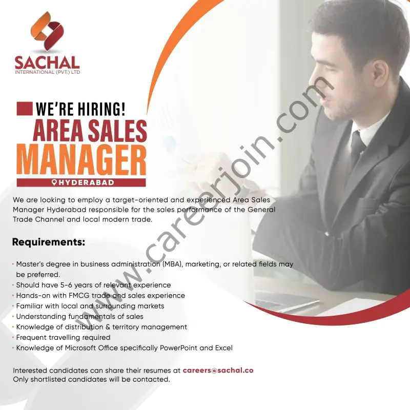 SACHAL International Pvt Ltd Jobs Area Sales Manager 01