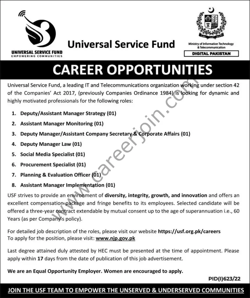 Universal Service Fund Jobs August 2022 01