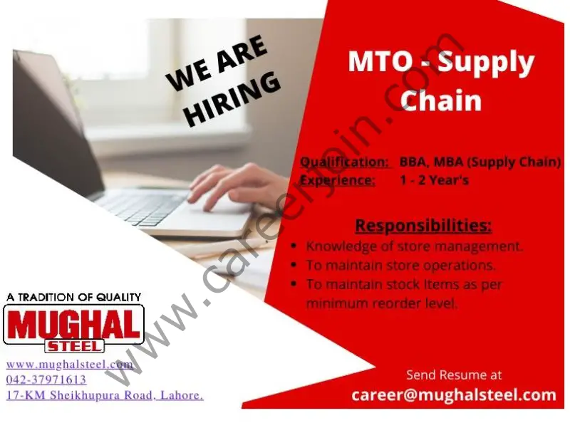 Mughal Iron & Steel Industries Pvt Ltd MISIL Jobs MTO Supply Chain 01