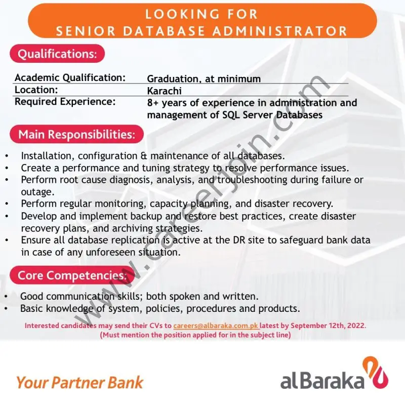 Al Baraka Bank Pakistan Limited Jobs September 2022 02