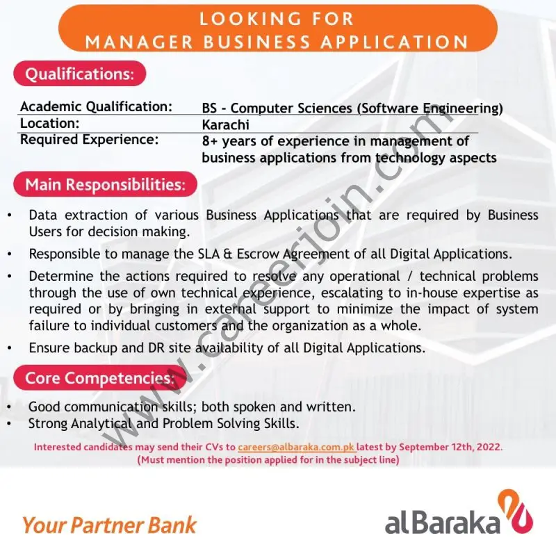 Al Baraka Bank Pakistan Limited Jobs September 2022 01