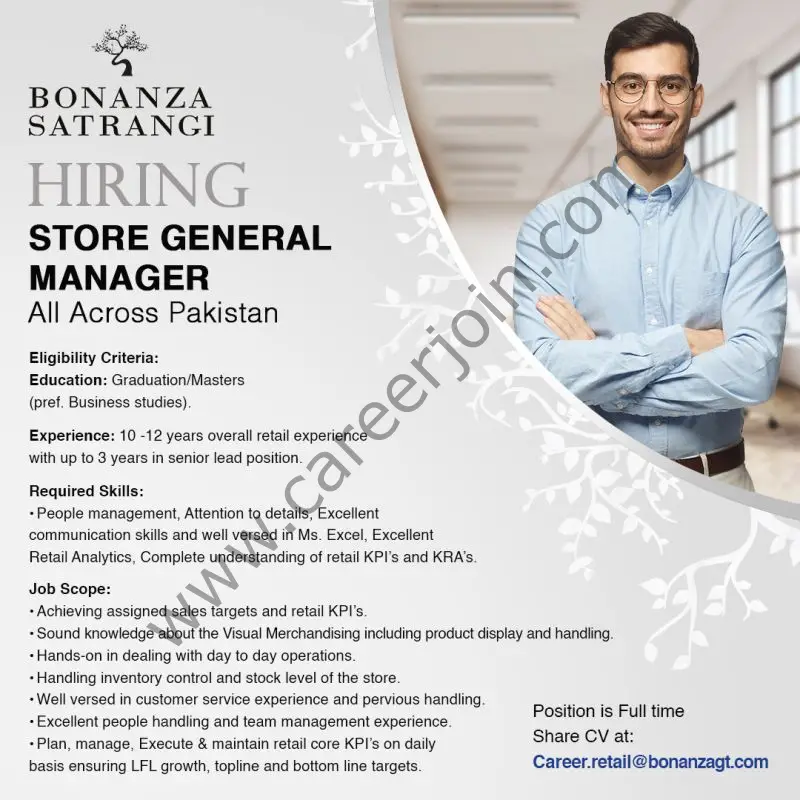 Bonanza Satrangi Jobs Store General Manager 01