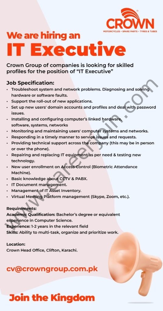 Crown Group of Companies Jobs IT Executive 01