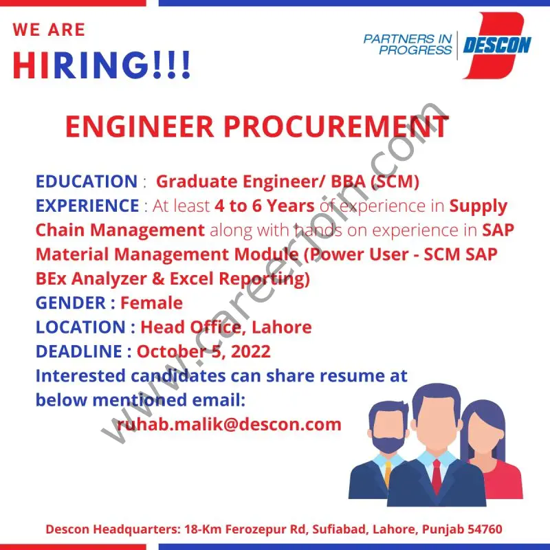 Descon Engineering Pvt Ltd Jobs September 2022 01