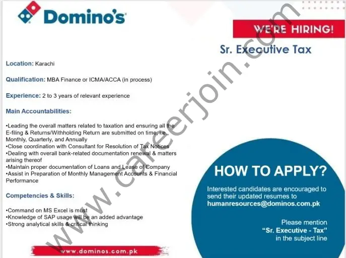 Domino's Pizza Pakistan Jobs September 2022 02