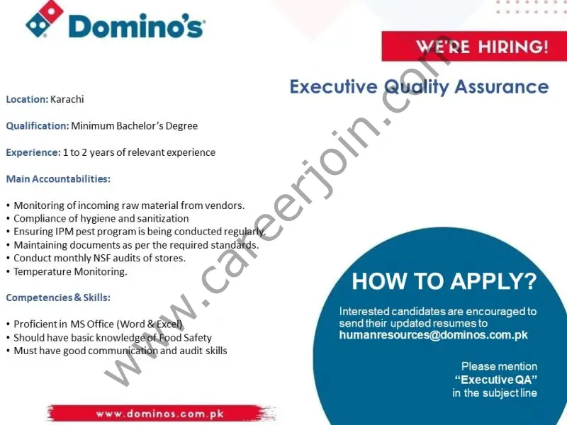 Domino's Pizza Pakistan Jobs September 2022 01