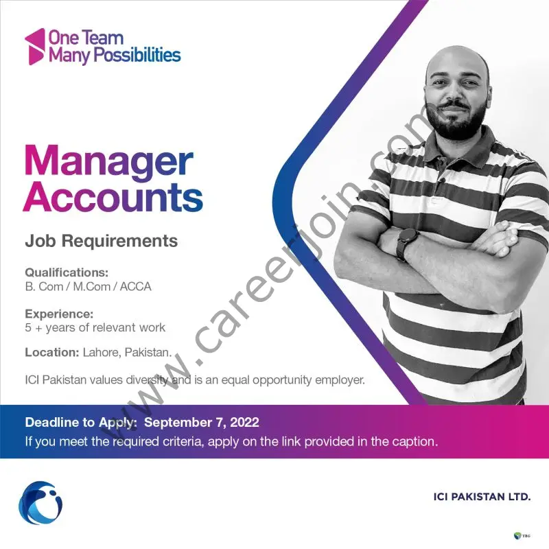 ICI Pakistan Limited Jobs Manager Accounts 01