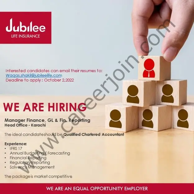 Jubilee Life Insurance Company Limited Jobs Manager Finance 01