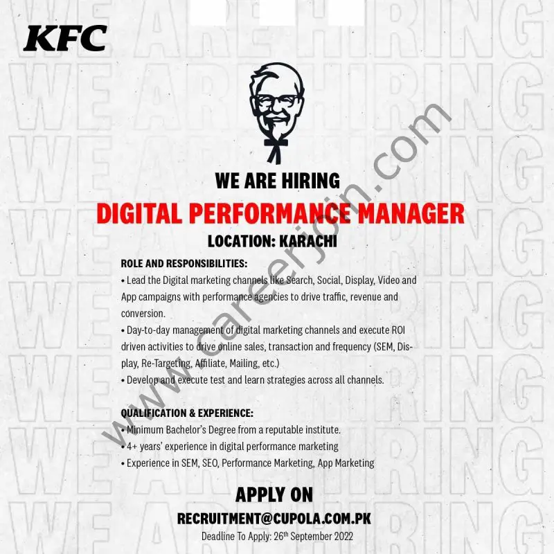 KFC Pakistan Jobs September 2022 01